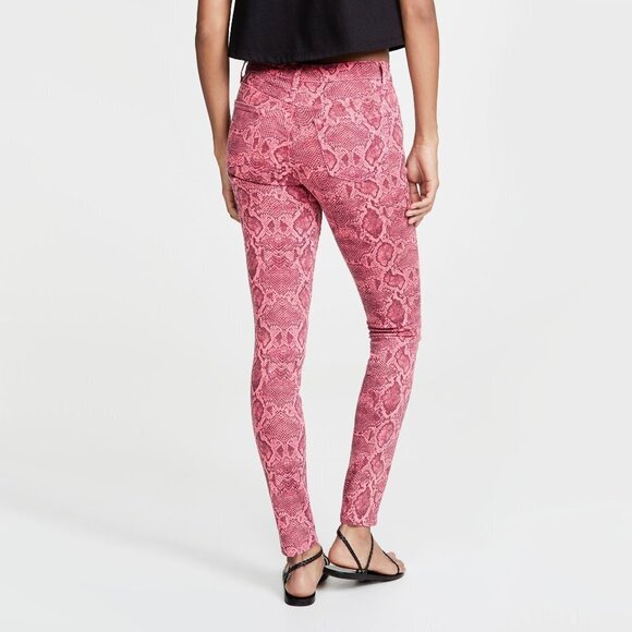 NWT J Brand neon pink snakeskin mid-rise skinny ankle jeans, 26 - Picture 4 of 14